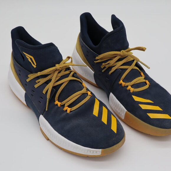 Adidas Dame 3 Basketball Shoes Navy Gold BY3190 Size 13 - Picture 1 of 8